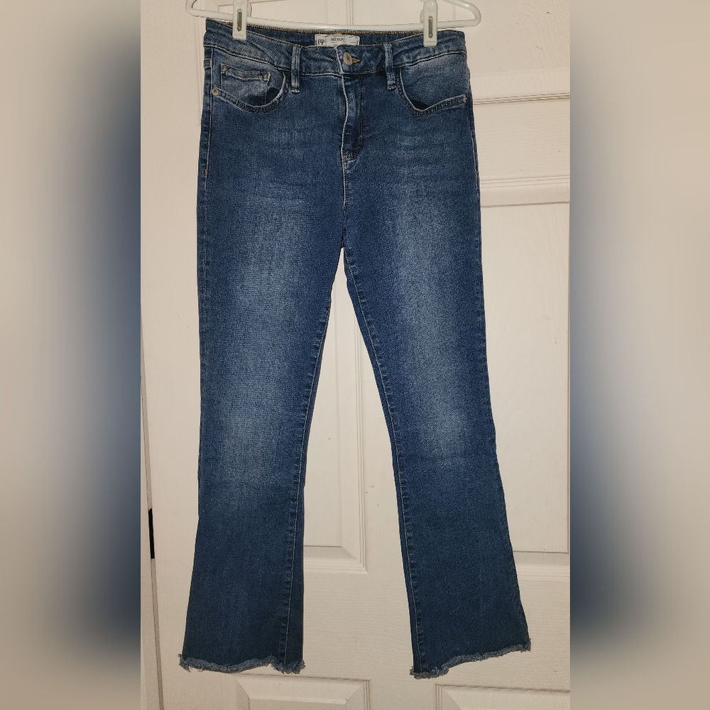 Free People Women's Blue Solid Regular Fit Bootcut Denim Jeans Size 30